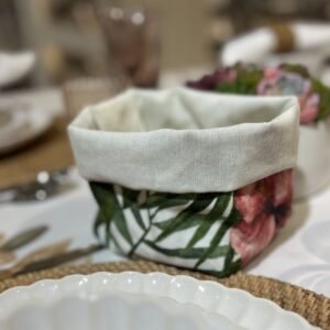 Cesta multiusos verde y rosa