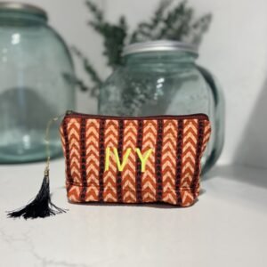 Neceser naranja personalizado con iniciales