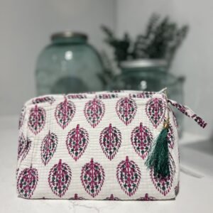 Neceser rosa y blanco