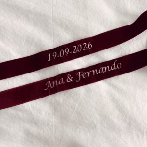 Lazo de novia verde de terciopelo