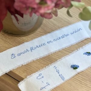 Lazo de novia verde de terciopelo